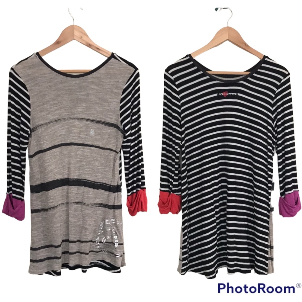 Desigual Mixed Materials Top | 3/4 Length Sleeves